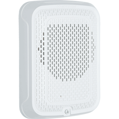 System sensor SPWL L-Series, white, wall-mountable, high fidelity, speaker.