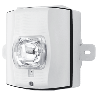 System sensor SWHK-P The SpectrAlert Advance SWHK-P is an unmarked, white, outdoor strobe with selectable high-candela strobe settings of 135, 150, 177 and 185 cd.  Outdoor back box included.
