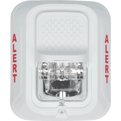 System sensor SWL-CLR-ALERT L-Series, white, wall-mountable, clear lens, strobe marked 