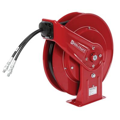 Reelcraft TH7445 OMP 1/4 in. x 45 ft. Heavy Duty Twin Hydraulic Hose Reel