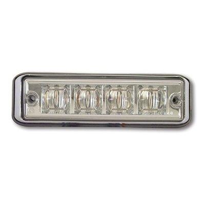 Akron Brass V26W-C0VRW 2x6 Diamondback LED Warning Lamp Head, Red/White Vertical Split, Clear Optics, Clear Lens