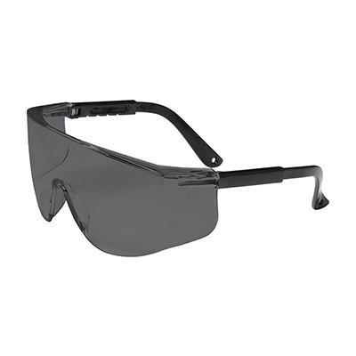 Protective Industrial Products 250-03-0001 OTG Rimless Safety Glasses with Black Temple, Gray Lens and Anti-Scratch Coating