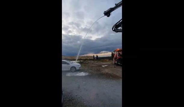 Beltas Fire Fighting Demonstrates 20 Meters Water Tower Firefighting Solutions