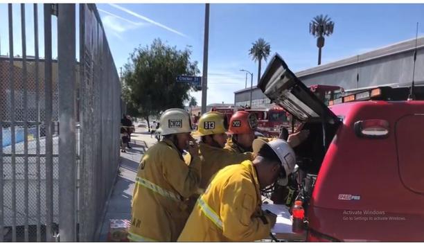 LAFD Firefighters Tackle Major Emergency Fire In South Los Angeles On April 3, 2021